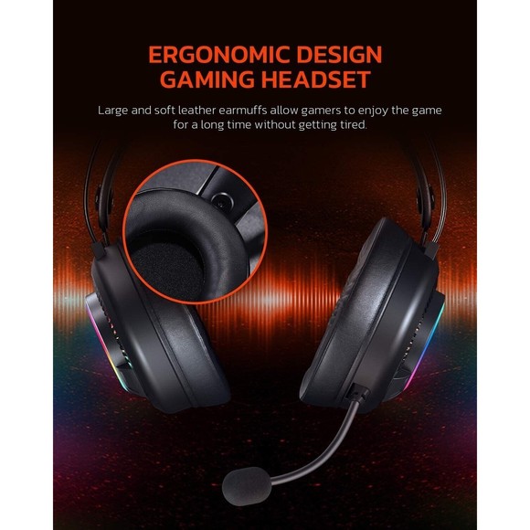 DAREU USB Gaming Headset with Microphone RGB Light Gaming Headset 7.1 - Picture 7 of 8